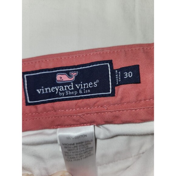 Vineyard Vines Shorts Mens 30 Breaker Chino Stretch Coral Pink Salmon Flat 7" in - Picture 2 of 6